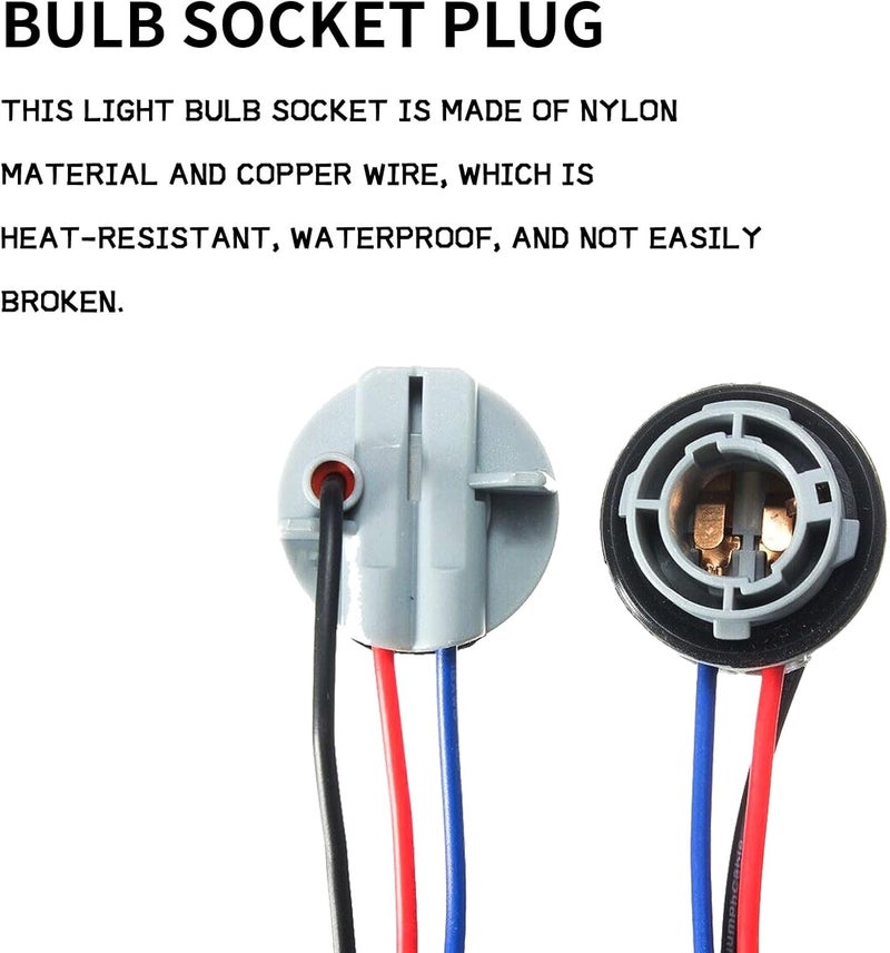 SamWinGear 2PCS 1157 Bulb Socket 2357 Brake Light Turn Signal Light Socket Holder Rear Tail Light Wiring Harness, LED Bulb Plug Base Plug Connector Socket 2057 7528 BAY15D for Cars, Trucks, SUVs - Image 3
